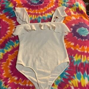 Caution To The Wind Cream Ruffle Jumpsuit